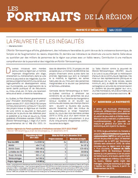 Pauvreté et inégalités – Abrégé 2020
