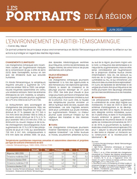 Environnement – Abrégé 2021